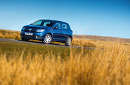 Dacia Sandero on a Welsh B-road