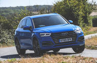 Audi Q5 55 TFSIe quattro front three quarters on the road