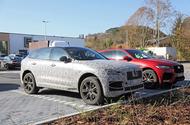 Jaguar F-Pace facelift spies front side next to old car