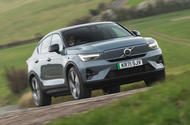 1 Volvo C40 Recharge UK drive 2022 tracking front