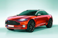 aston martin DBX EV render front three quarters