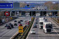 UK motorway gantry speed limits