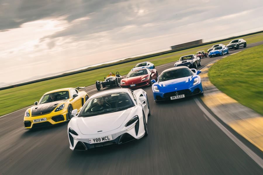 Supercar lineup for Autocar Britain's Best Driver's Car 2022