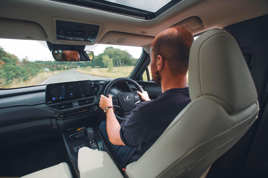 Jonathan Bryce driving a Lexus UX300e