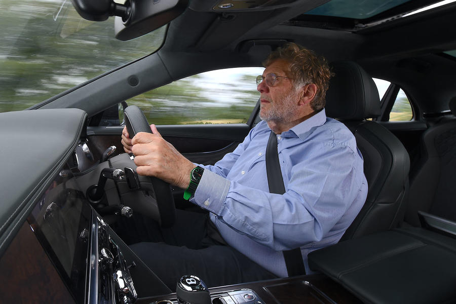 Steve Cropley driving a Bentley Flying Spur