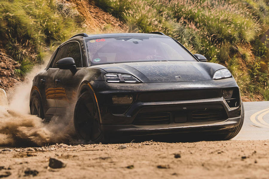 Porsche Macan EV front cornering