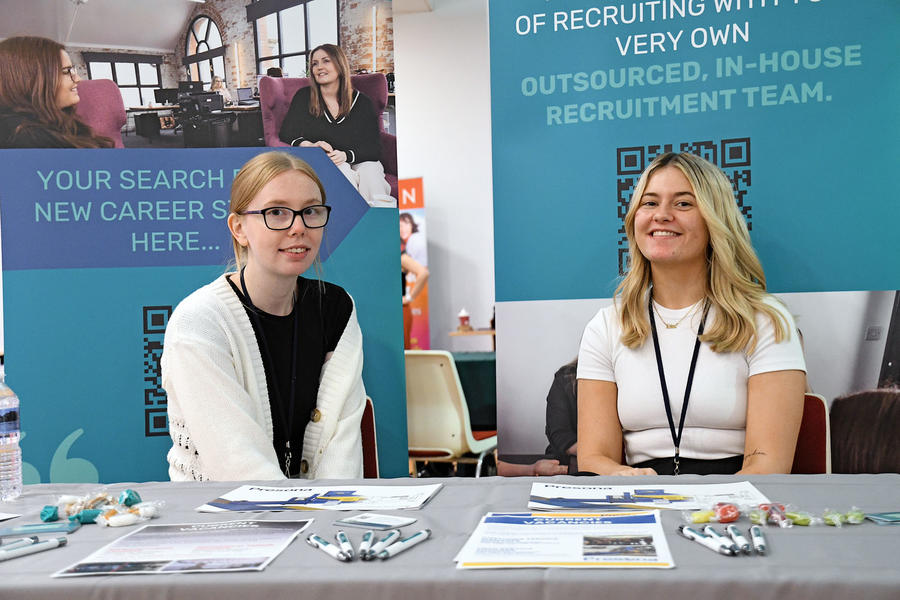 The Outsource Recruitment Company's Ellie (left) and Nell (right) at the Bridgwater Jobs Fair