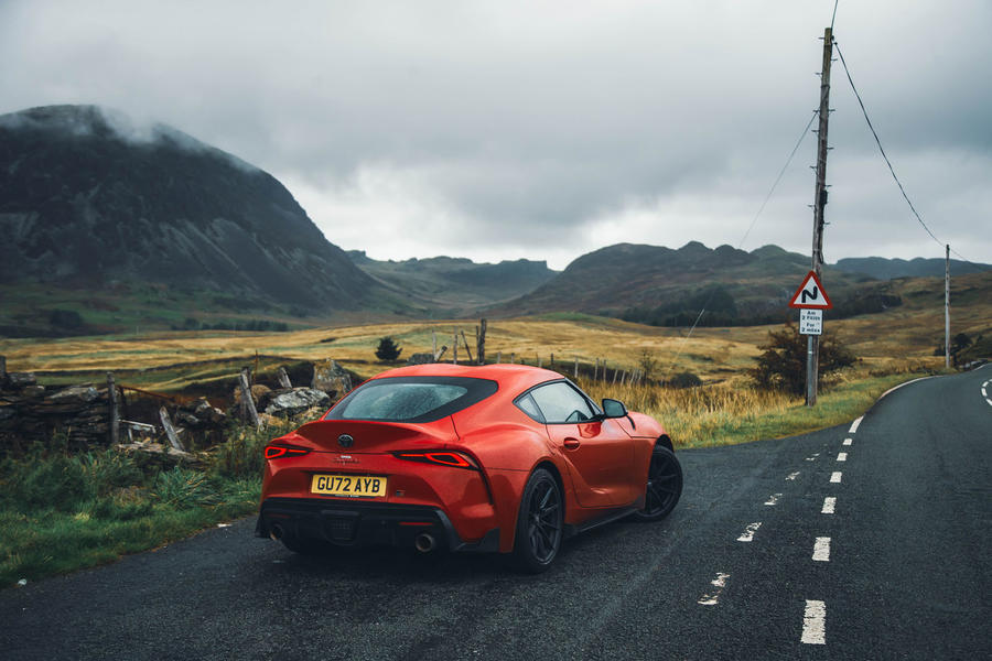 Toyota GR Supra in Wales - rear, parked