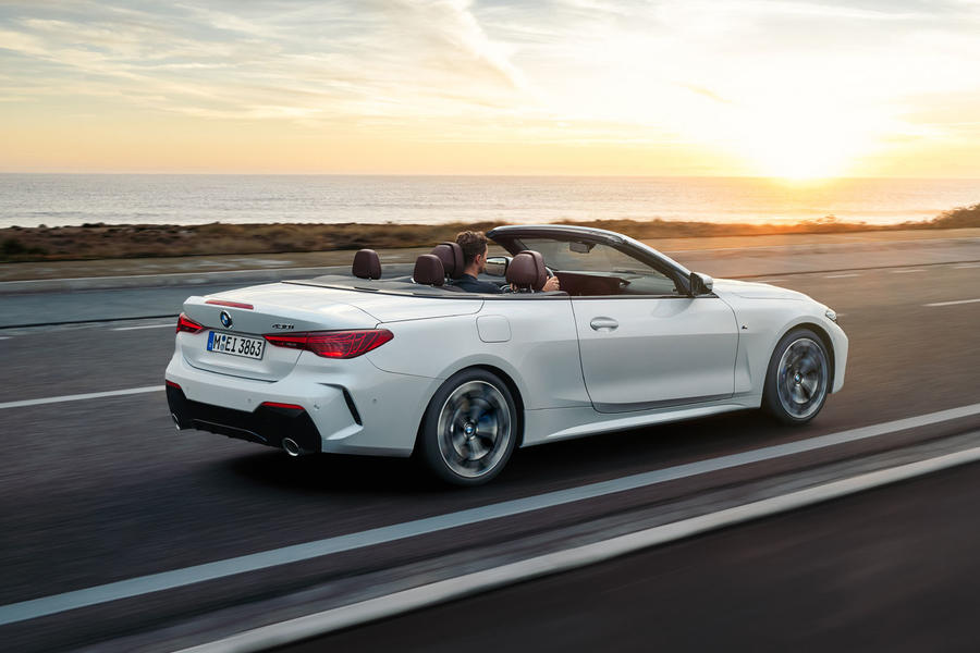 2024 BMW 4 Series convertible driving – rear quarter