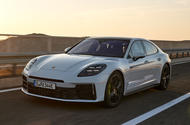 Porsche Panamera hybrid front three quarter tracking