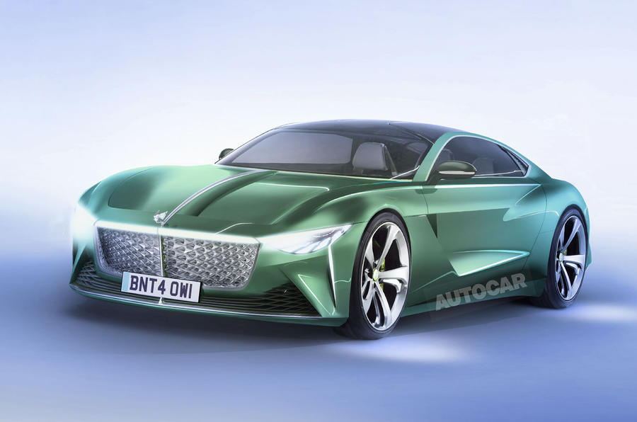 Electric Bentley render – front quarter