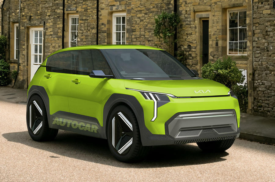 Kia EV2 render – front quarter