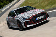 Audi RS3 facelift camo front quarter karussel