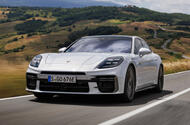 Porsche Panamera Turbo S E Hybrid front quarter tracking