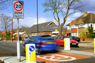 car speeding through a 20mph zone