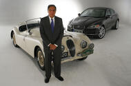 Ratan Tata with Jaguar XK120 and Jaguar XF