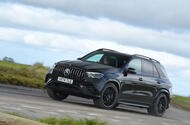 Merc GLE 53 AMG Turbo Hybrid 2025 Review front corner blur 8215